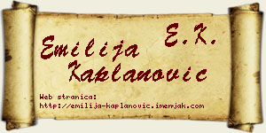 Emilija Kaplanović vizit kartica
